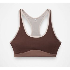 prAna - M - Luxara Salutations Bra In Mocha Colorblock Brown
